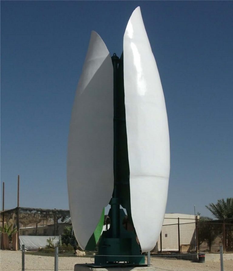As mini-turbinas em formato de tulipa alimentam correntes de ar umas nas outras.