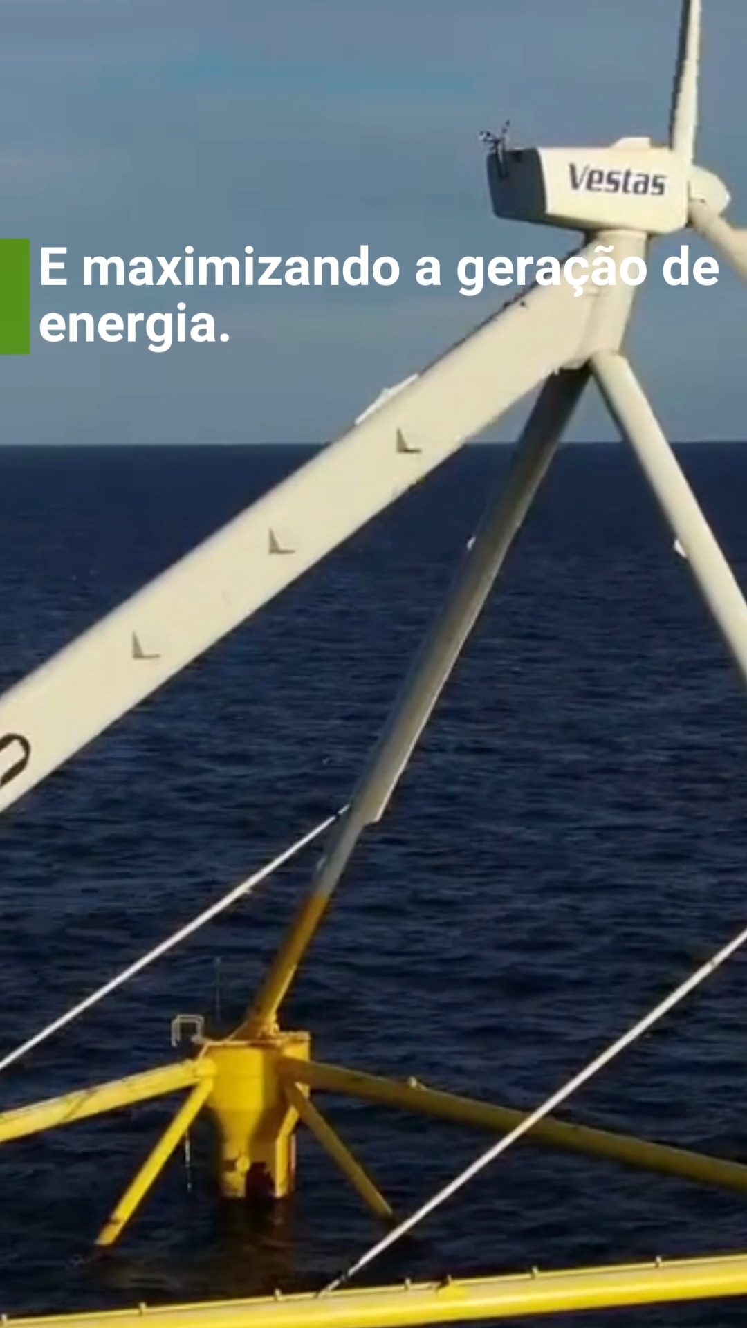 Turbina eólica flutuante move-se na direção do vento para gerar energia