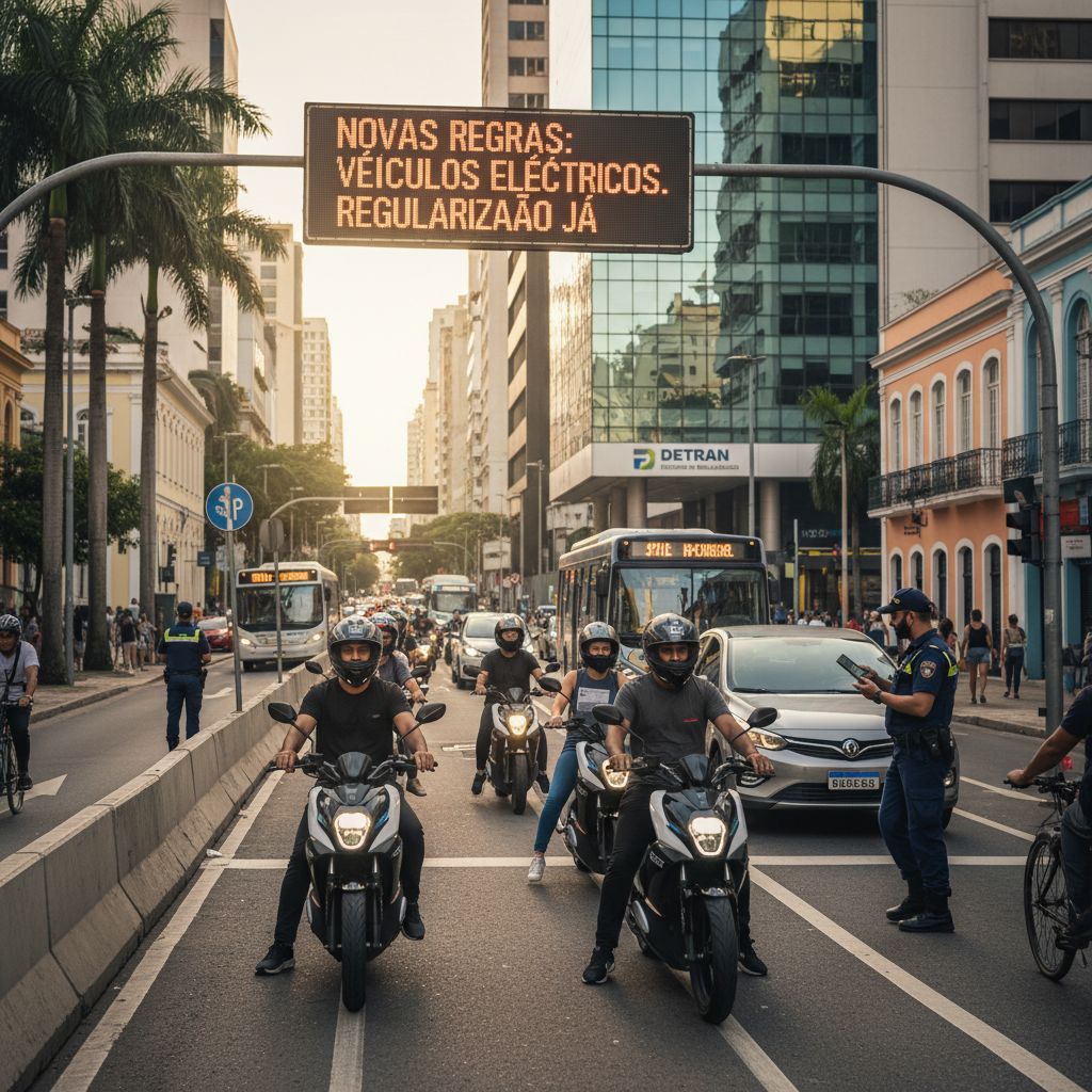 Moto Elétrica Urbana: Regras de CNH, Placa e IPVA no Brasil 2026 1 Moto elétrica em via urbana