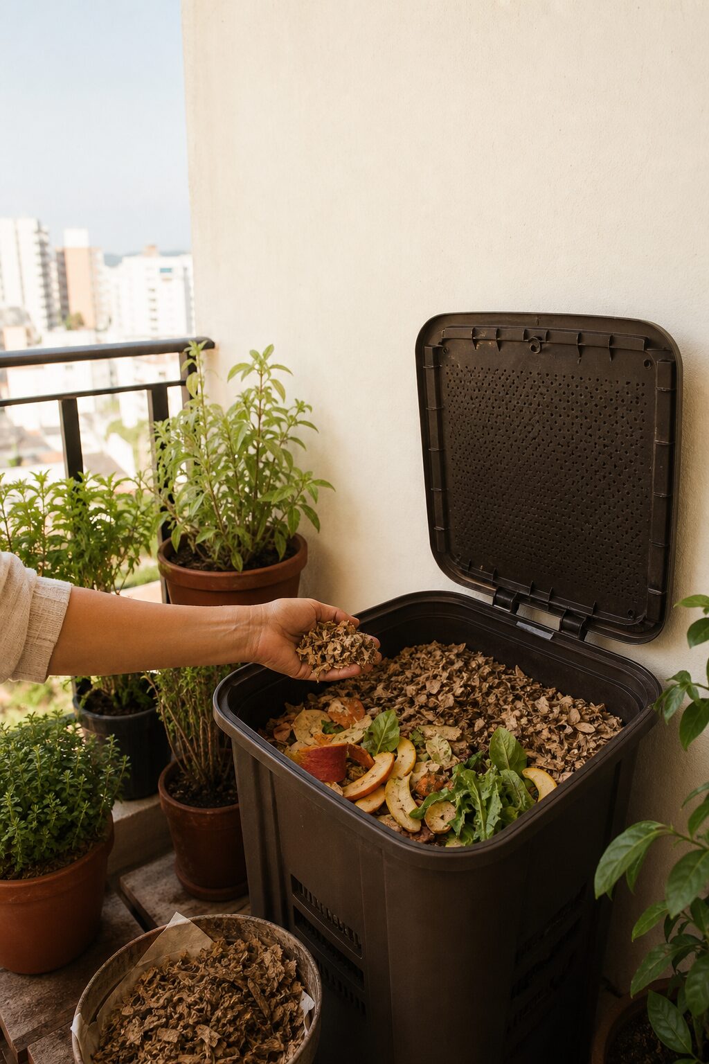 Como Evitar Cheiro Ruim na Compostagem Doméstica 2 Checklist visual para observar umidade, aeração e equilíbrio na composteira