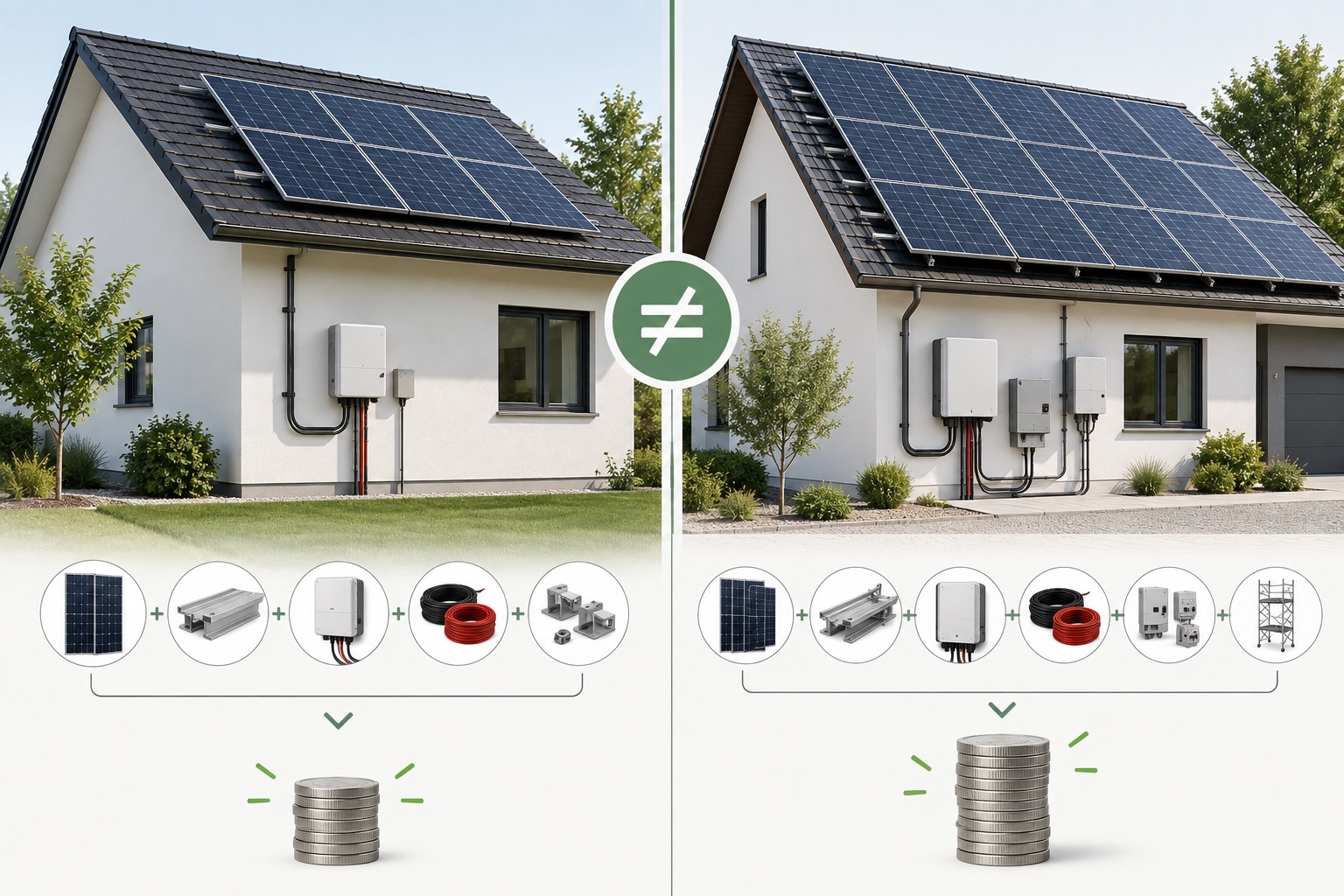 Comparação de custo de placas solares: como igualar as propostas 3 Visual técnico: comparação de componentes e custo total
