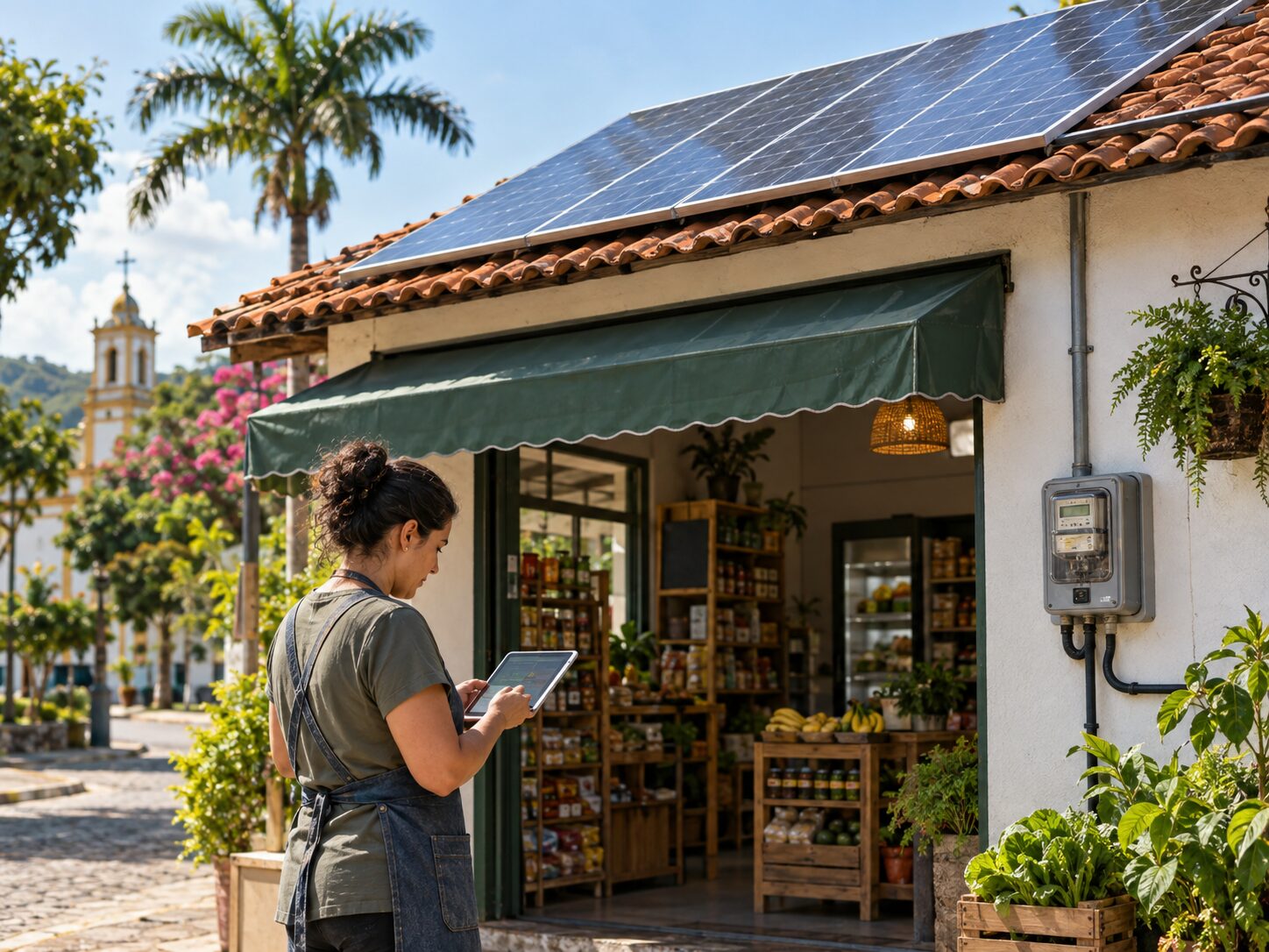 Sustentabilidade no estado de São Paulo: energia, clima e decisões práticas 6 Pequeno negócio avaliando energia solar em cidade média de São Paulo